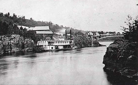 Steamboat docked below Taylors Falls Minnesota, 1875