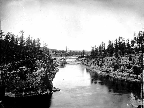 Bridge at Taylors Falls, Dalles of the St. Croix, 1870