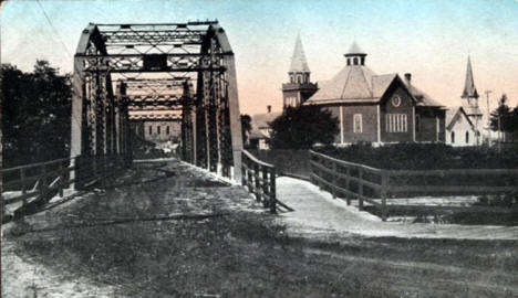 New Bridge looking west, Thief River Falls Minnesota, 1920