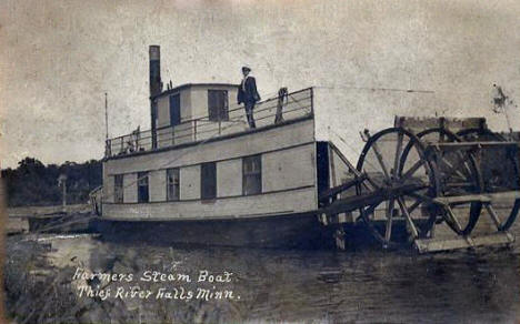 Farmers Steam Boat, Thief River Falls Minnesota, 1908