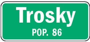 Trosky Minnesota population sign