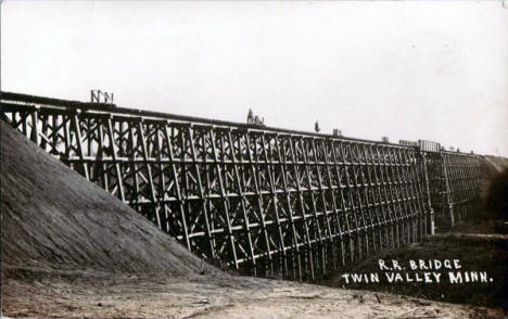Railroad Bridge, Twin Valley Minnesota, 1910's?