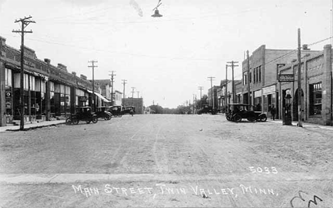 Main Street, Twin Valley Minnesota, 1920