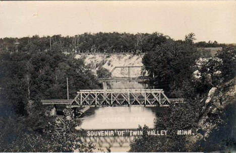 Bridges over the Wild Rice River, Twin Valley Minnesota, 1910's