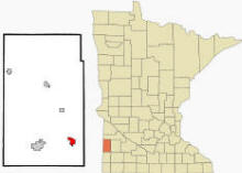 Location of Tyler, Minnesota