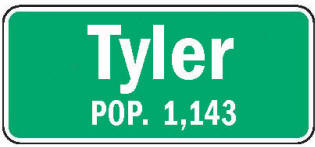 Tyler Minnesota population sign