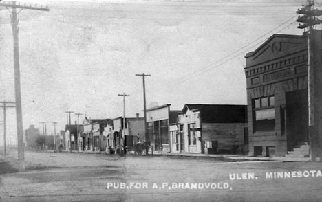 Street scene, Ulen Minnesota, 1913
