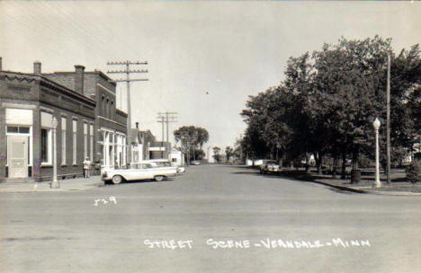 Street scene, Verndale Minnesota, 1950's