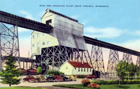 Iron Ore Crushing Plant near Virginia Minnesota, 1940's