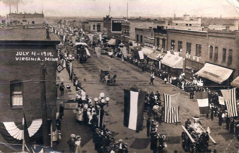 Fourth of July parade down Main Street in Virginia Minnesota, 1912