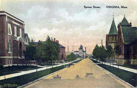 Spruce Street, Virginia Minnesota, 1910