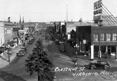 Chestnut Street, Virginia Minnesota, early 1930's