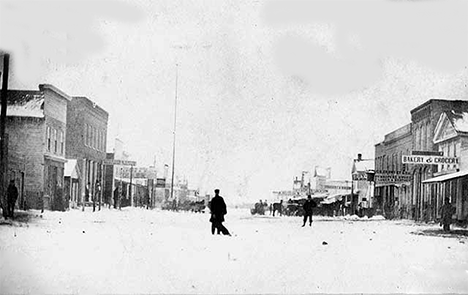 Winter street scene, Wabasha Minnesota, 1870