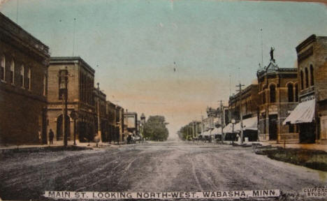 Main Street looking northwest, Wabasha Minnesota, 1909