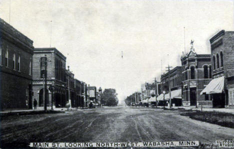 Main Street looking northwest, Wabasha Minnesota, 1913