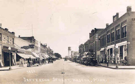 Jefferson Street from Colfax Avenue in Wadena Minnesota, 1930