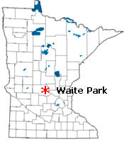 Location of Waite Park Minnesota
