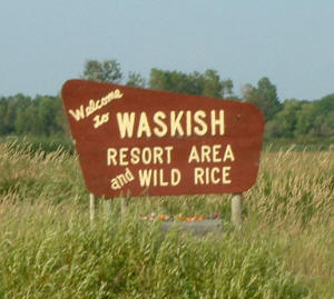 Welcome to Waskish Minnesota sign