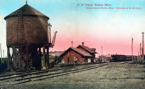 Great Northern Depot, Walker Minnesota, 1910