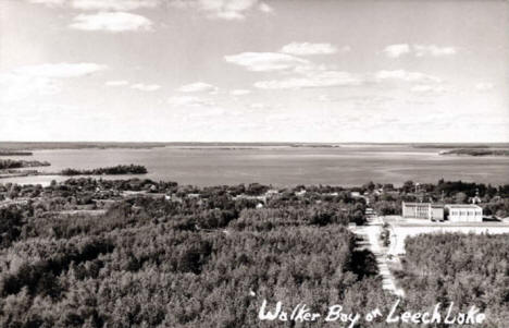 Aerial view, Walker Bay of Leech Lake, 1940's