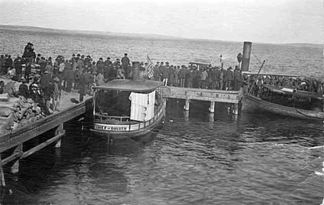Boat dock at Walker on Leech Lake, Cass County, 1910