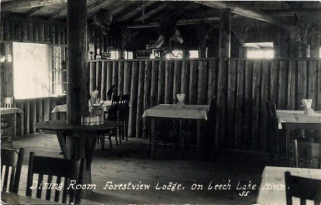Dining Room, Forestview Lodge on Leech Lake, Walker Minnesota, 1926
