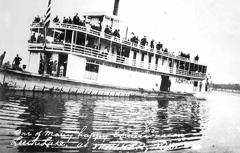 The excursion steamer Northland on Leech Lake at Walker Minnesota, 1895