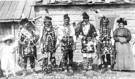 Chippewas in native costume, Walker Minnesota, 1900