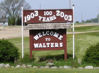 Walter Minnesota welcome sign