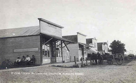 Main Street looking south, Waltham Minnesota, 1909