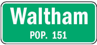 Waltham Minnesota population sign