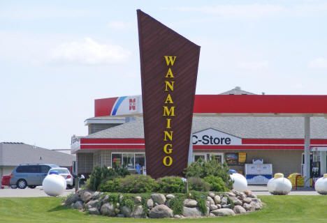 Wanamingo sign on Highway 60, Wanamingo Minnesota, 2010