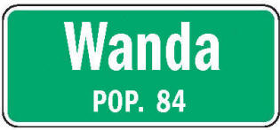 Wanda Minnesota population sign