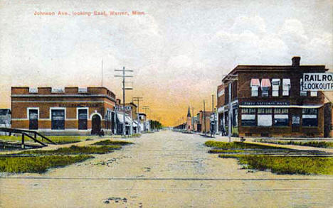 Johnson Avenue Looking East, Warren Minnesota, 1912
