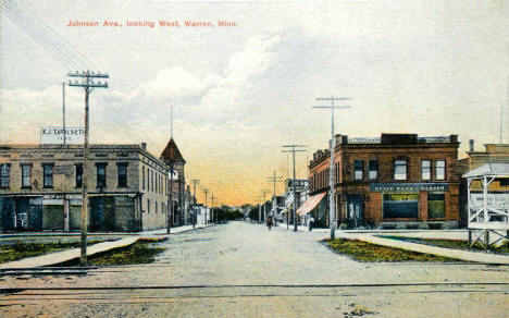 Johnson Avenue Looking West, Warren Minnesota, 1912