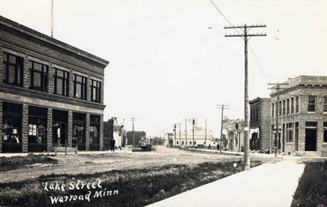 Lake Street, Warroad Minnesota, 1915