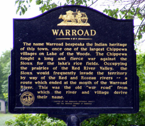 Historical marker, Warroad Minnesota, 2009
