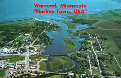 Aerial view, Warroad Minnesota, 1970