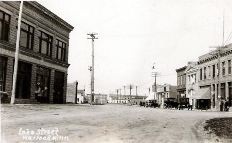 Lake Street, Warroad Minnesota, 1920