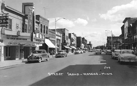 Street scene, Waseca Minnesota, 1955
