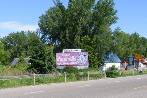 Welcome sign, Waterville Minnesota, 2010