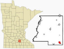Location of Waterville, Minnesota