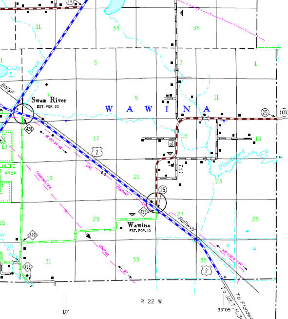 Map of Wawina Township Minnesota