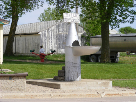 Water fountain for humans and horses, Welcome Minnesota, 2014