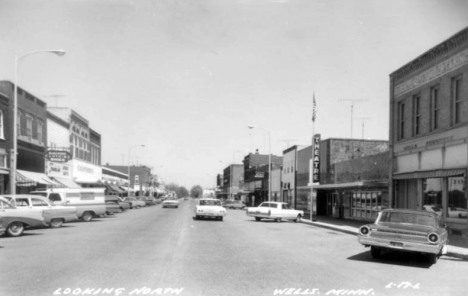 Looking north, Wells Minnesota, 1960's