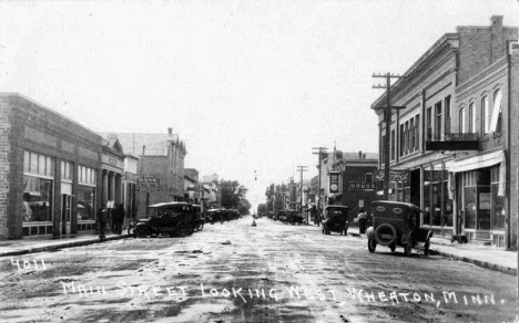 Main Street looking west, Wheaton Minnesota, 1920's