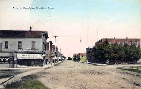 View on Broadway, Wheaton Minnesota, 1908
