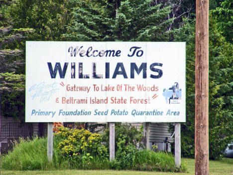 Welcome Sign, Williams Minnesota, 2006