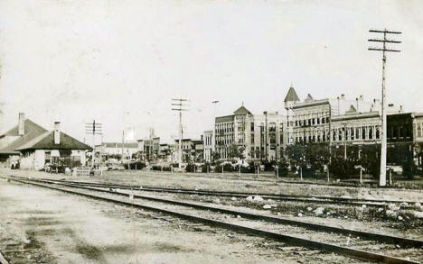 Depot and Downtown, Willmar Minnesota, 1909