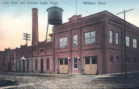 City Hall and Electric Light Plant, Willmar Minnesota, 1910's